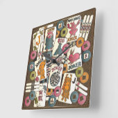 Mah Jongg Joker Quadratische Wanduhr (Winkel)