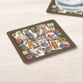 Mah Jongg Joker Rechteckiger Pappuntersetzer (angewinkelt)