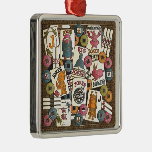 Mah Jongg Joker Silbernes Ornament (Rechts)