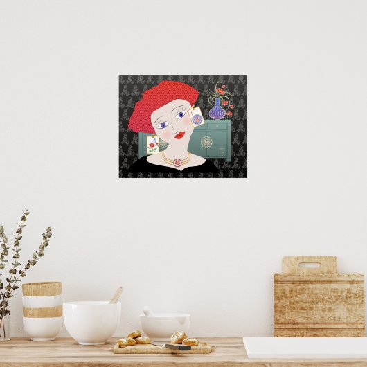 Mah Jongg Lady 01 Poster (Küche)