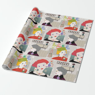 Mah Jongg Lady 03 Wrapping Paper Geschenkpapier