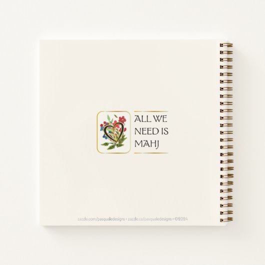 Mah Jongg Liebe Notebook Notizblock (Rückseite)