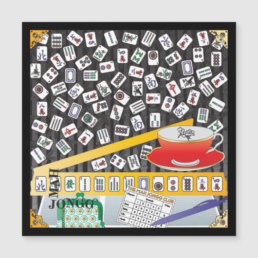 Mah Jongg Limerick Mahj Flat Magnet (Vorderseite)