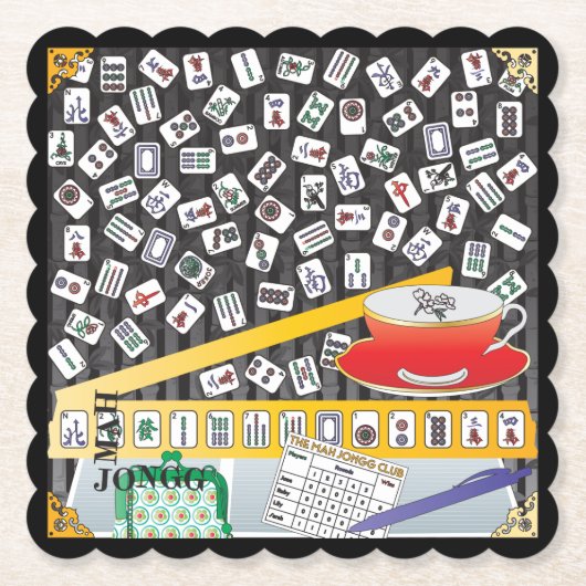 Mah Jongg Limerick Mahj Untersetzer (Vorderseite)