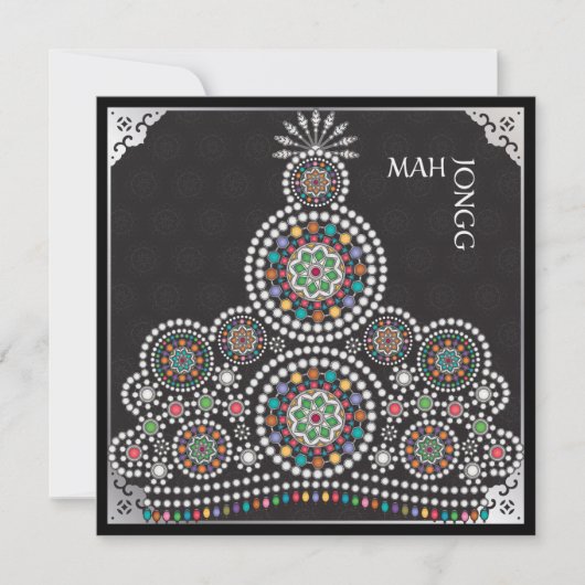 Mah Jongg Limerick Taj Flat Card Einladung (Vorderseite)