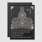 Mah Jongg Limerick Taj Flat Magnet (Vorne/Hinten)