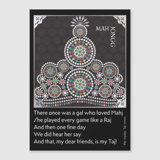 Mah Jongg Limerick Taj Flat Magnet (Vorderseite)