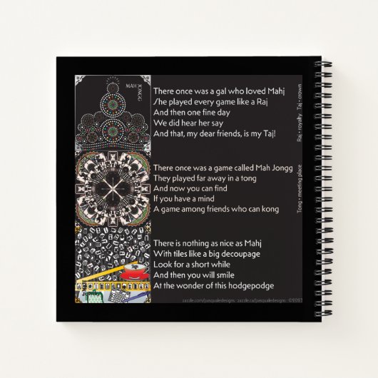 Mah Jongg Limericks Notebook Notizblock (Rückseite)