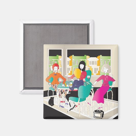 Mah Jongg Mahj Night2 Magnet (Vorderseite/Rückseite)