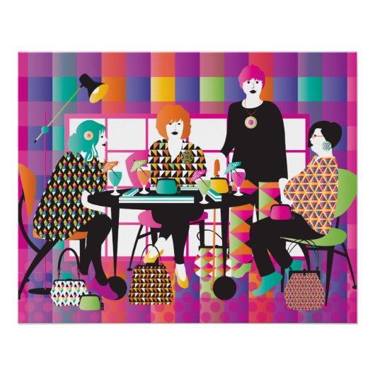 Mah Jongg Memphis Style Poster (Vorderseite)