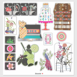 Mah Jongg Mix03 Vinyl Stickers Aufkleber