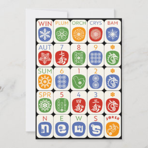 Mah Jongg Modern Flat Card Karte