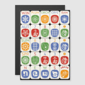 Mah Jongg Modern Magnet Card (Vorne/Hinten)