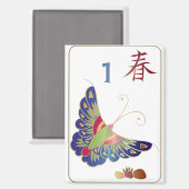 Mah Jongg Moth Magnet (Vorderseite/Rückseite)