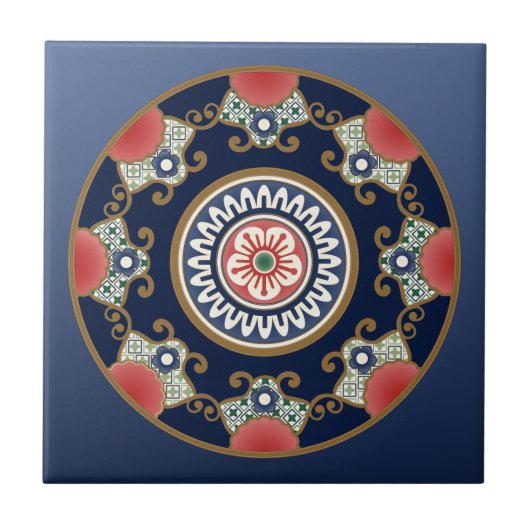 Mah Jongg Muster Fliese (Vorderseite)