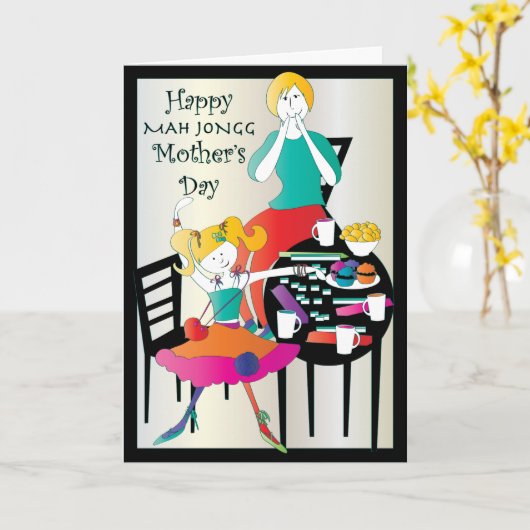 Mah Jongg Muttertag 2 Karte (Gelbe Blume)