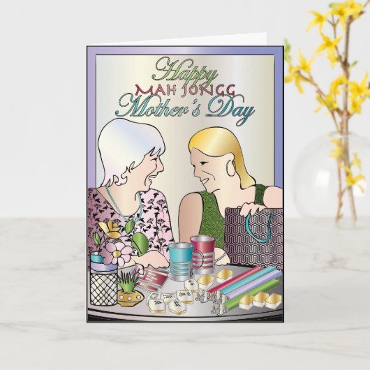 Mah Jongg Muttertag Karte (Gelbe Blume)