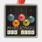 Mah Jongg New Years Silbernes Ornament (Vorne)