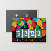Mah Jongg NEWS Birthday Button (Vorderseite/Rückseite)
