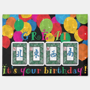 Mah Jongg NEWS Birthday Magnet