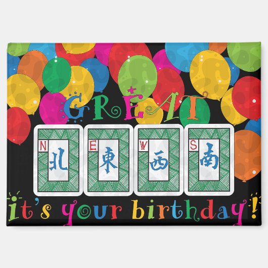 Mah Jongg NEWS Birthday Magnet (Vorderseite)