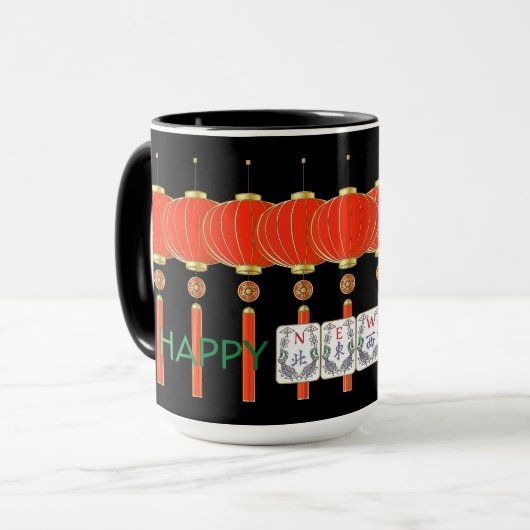 Mah Jongg News Holiday Tasse (Vorderseite Links)