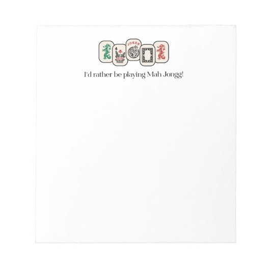Mah Jongg Notepad Notizblock (Vorderseite)