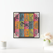 Mah Jongg One Bams Quadratische Wanduhr (Zuhause)