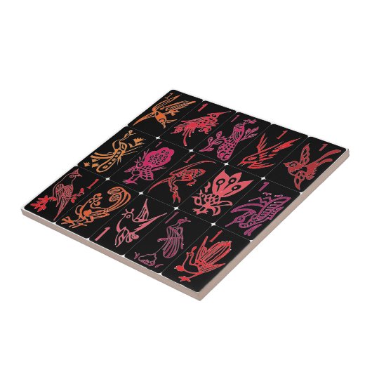 Mah Jongg One Bams Reds Tile Fliese (Seite)