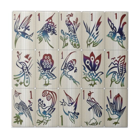 Mah Jongg One Bams Tile Fliese (Vorderseite)