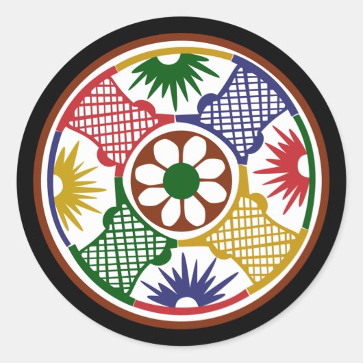 Mah Jongg One Circle Runder Aufkleber (Vorderseite)