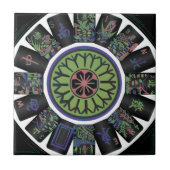 Mah Jongg One Dot Black Tile Fliese (Vorderseite)
