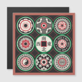Mah Jongg One Dots Coin Magnet Card (Vorne/Hinten)
