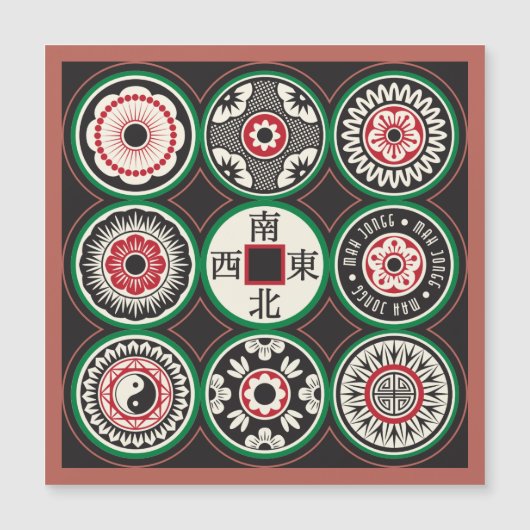 Mah Jongg One Dots Coin Magnet Card (Vorderseite)