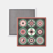 Mah Jongg One Dots Coin Magnet Card (Vorderseite/Rückseite)