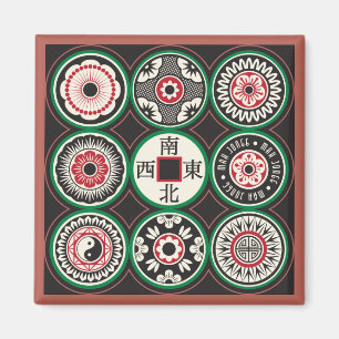 Mah Jongg One Dots Coin Magnet Card