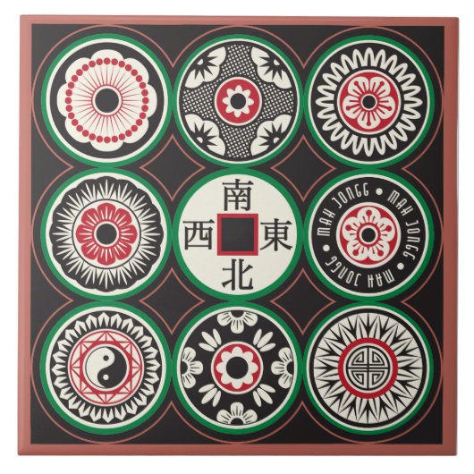 Mah Jongg One Dots Coin Tile Fliese (Vorderseite)