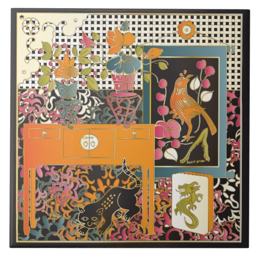 Mah Jongg Orange Fliese (Vorderseite)