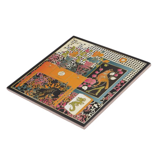 Mah Jongg Orange Fliese (Seite)