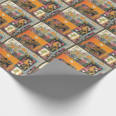 Mah Jongg Orange Geschenkpapier (Ecke)