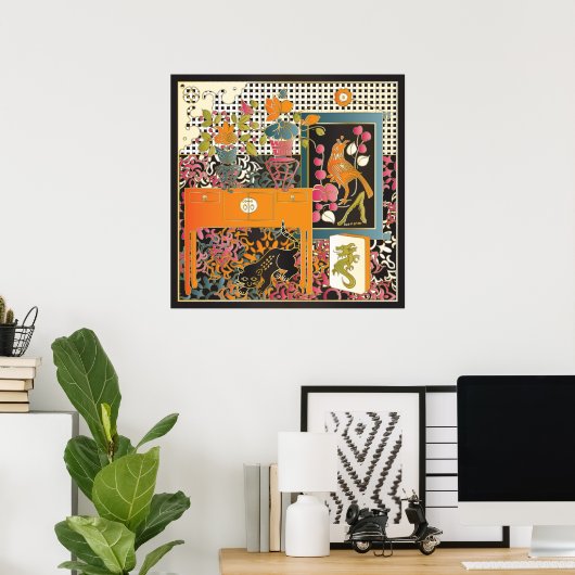 Mah Jongg Orange Poster (Heimbüro)