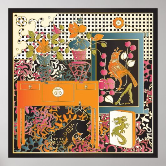 Mah Jongg Orange Poster (Vorne)