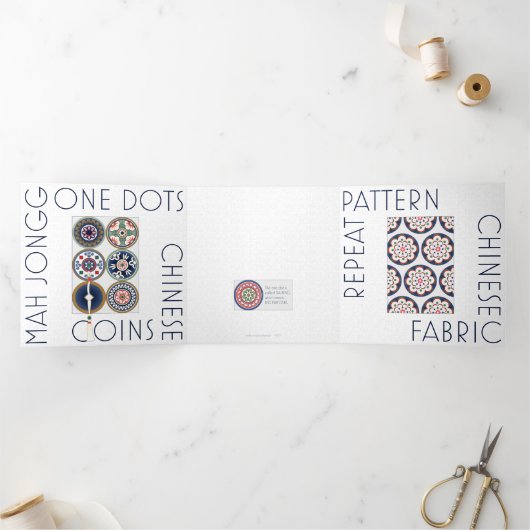Mah Jongg Patterns Trifold Card Dreifach Gefaltete Karte (Innenseite)