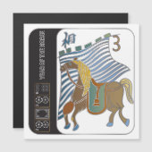 Mah Jongg Pferse Flat Magnet (Vorne/Hinten)