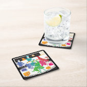 Mah Jongg Polka-Dots Coasters Rechteckiger Pappuntersetzer (Vor Ort)
