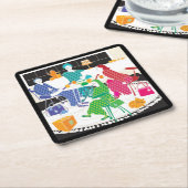 Mah Jongg Polka-Dots Coasters Rechteckiger Pappuntersetzer (angewinkelt)