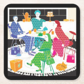 Mah Jongg Polka-Dots Coasters Rechteckiger Pappuntersetzer (Vorderseite)