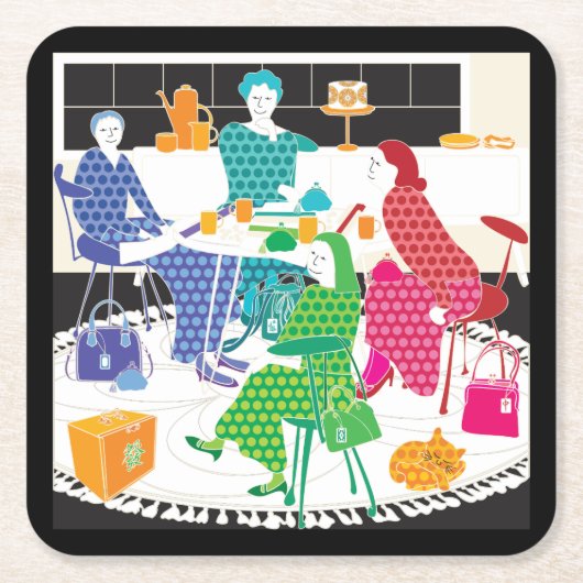 Mah Jongg Polka-Dots Coasters Rechteckiger Pappuntersetzer (Vorderseite)