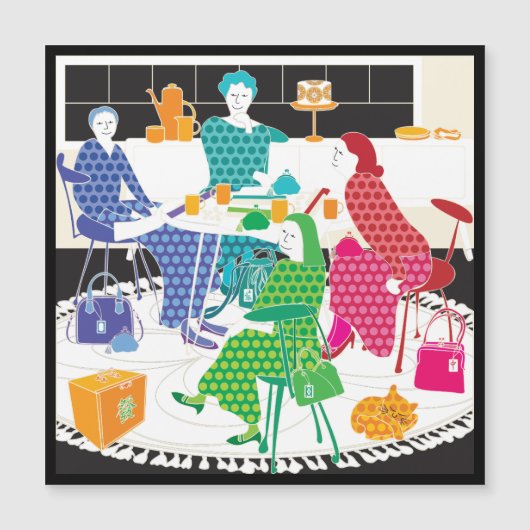 Mah Jongg Polka-Dots Magnet Card (Vorderseite)