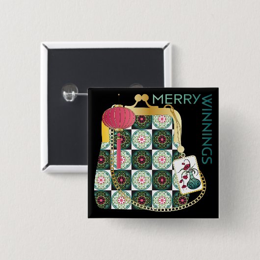 Mah Jongg Purse Holiday Button (Vorne & Hinten)